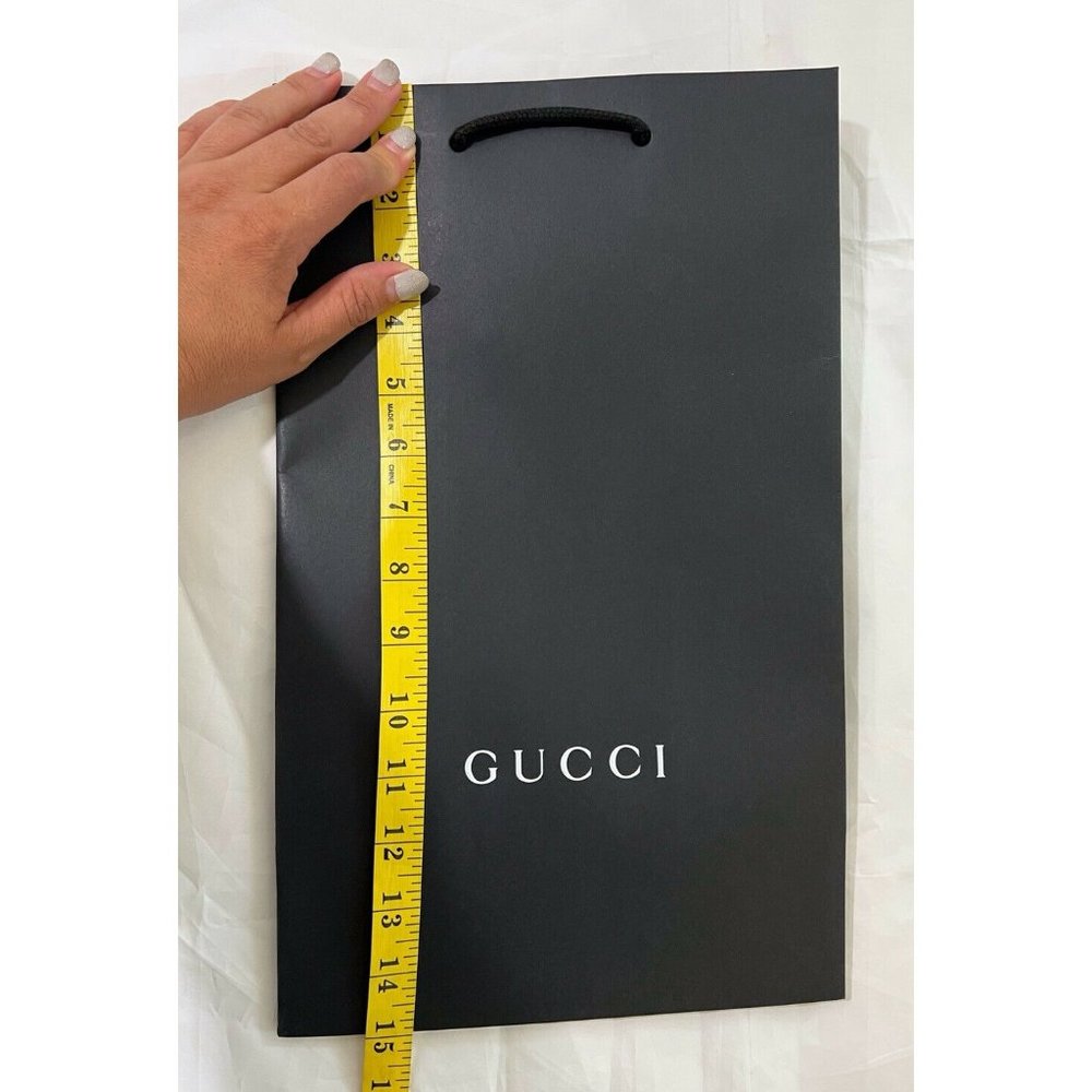 Gucci Paper Reusable Shopping Bag Black Large 15" x 9 "x5,5"